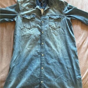 Lucky Brand Blue Denim Midi Dress